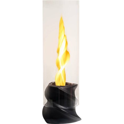 Dmora - Bioethanol-Kamin Conturbia, Ökologischer Kamin, Rauchfreies Feuer, Heizung mit Ethanol, Made in Italy, 15x15 h47 cm, Schwarz