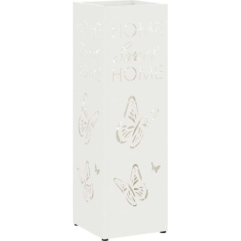 Porte-parapluie avec stockage Blanc 15,5 x 15,5 x 49 cm Métal (1/5)