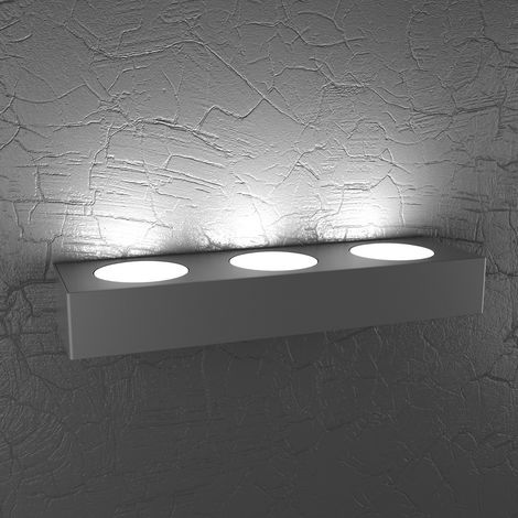 Applique Moderna Plate Metallo Grigio Antracite 3 Luci Gx53 (1/3)
