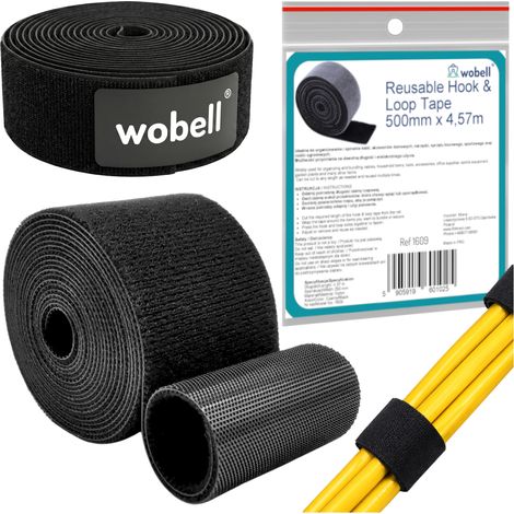 Cinta de velcro, banda resistente de doble cara, organizador, sujetacables, universal para atar, 5 cm de ancho, Wobell