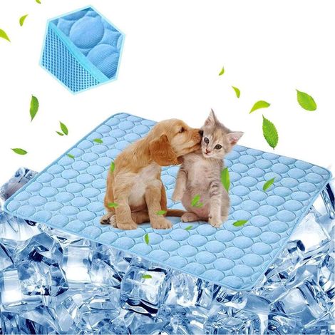 [NUNCA USADO]Esterilla refrescante para perros y gatos, ideal para suelo, sofá, asiento de coche o césped, 55 x 71 cm (azul) (1/5)