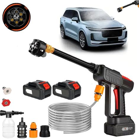 High-pressure cleaner with 5.5 L/min high-power turbocharged piston pump, 6 modes, integrated dual 10-cell battery for extended runtime. (1/5)