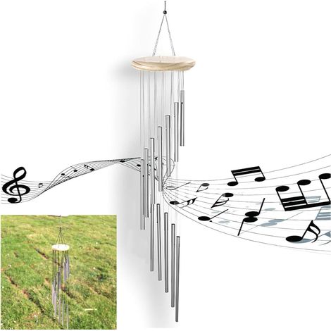 Carillon à Vent de Jardin,Carillons éoliens Carillon d'extérieur en Aluminium Carillons Décoratifs Extérieur Bells Bois Wind Chime Carillon Commémoratif pour l'extérieur pour Cour Porche (1/5)