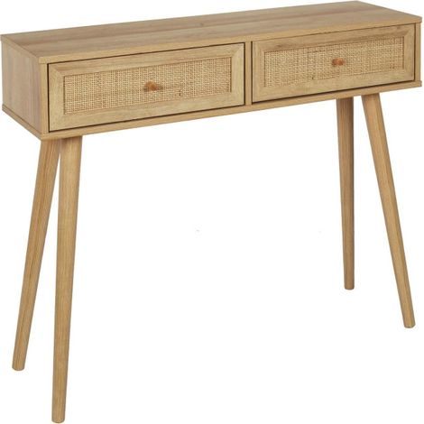 Console 2 Tiroirs en Bois "Bali" 100cm Naturel (1/5)