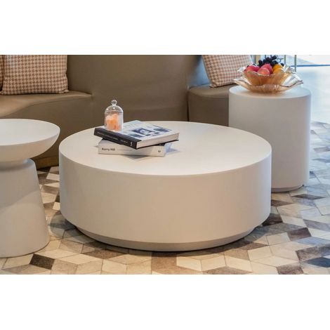 ROME Table basse en béton exclusif moderne 101.6 x 101.6 x 36 cm (1/5)