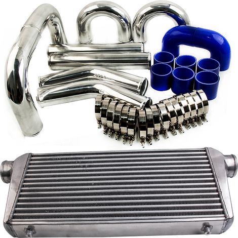 600x300x76mm Universal Intercooler Interenfriadore + Kit de tubería tubo 3" 76mm