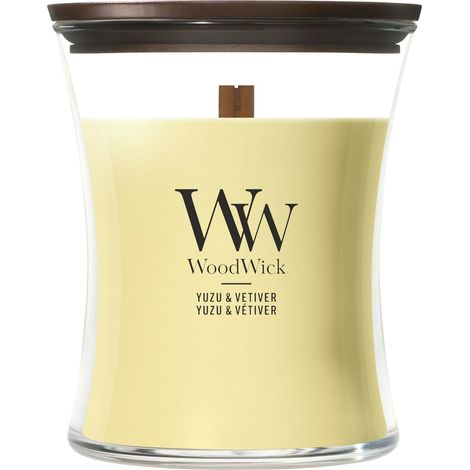 Candela a clessidra media 275g Giallo WoodWick