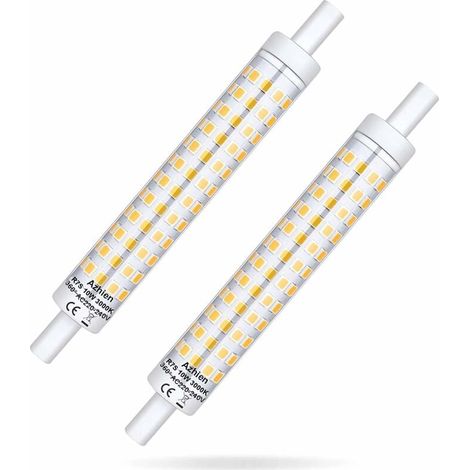 Ampoule LED R7S 118 mm à intensité variable 10 W R7S 118 mm Blanc chaud 3000 K 10 W Ampoule halogène équivalente à 48 W 60 W 75 W 1000 lm 360 degrés R7S J118 Capuchon linéaire sans scintillement Lot d (1/5)