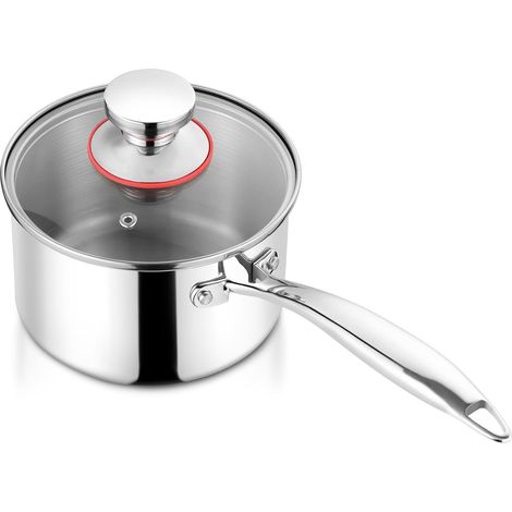 Casserole à manche de 1L en acier inoxydable