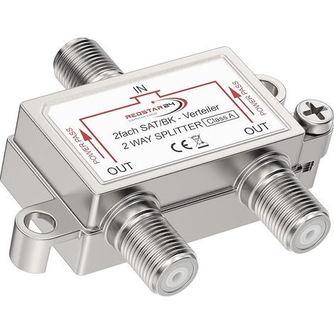 TV Splitter SAT 2 Way Distributor Satellite Antenna Splitter for TV and Radio, HDTV/UHD 4K, DVB-S/S2, DVB-T/T2, DVB-C/C2, Shielded Housing, 2 Outputs, Installation (1/5)