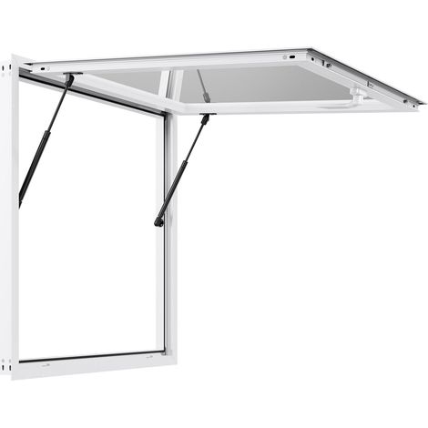 Fenêtre de Concession pour Camion Restaurant 91,5 x 91,5 cm, Fenêtre de Service pour Stand de Vente, Cadre en Alliage d'Aluminium, avec Porte à Auvent et Crochet de Traction, Imperméable (1/5)