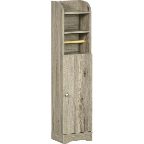 Mobile a Colonna per Bagno 23x18x100 cm in Truciolato Grigio (1/5)
