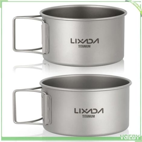 Bol de camping - FAFEICY - Lixada - Titane ultra-léger - Poignées pliantes - 450/550 ml (1/5)