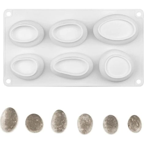 Moule en silicone pour grandes pierres, moules en silicone époxy pour résine époxy, décoration, bricolage, 6 formes différentes