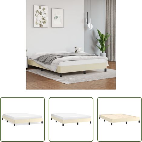 Kunstlederbett - Bettgestell Creme 140x200 cm Kunstleder (1/5)