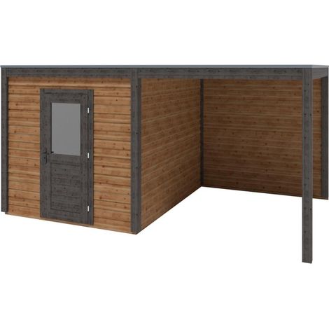 Abri de jardin en bois Nexa 5.06x3.09m - 15.64m2 - Ep. 28mm - Traité (1/3)