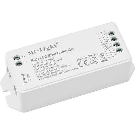 Contrôleur De Bande LED RGB - 2,4 GHz Sans Fil - Alimentation DC 12-24 V - Contrôle Par Application Et Télécommande - Gestion De Groupes - 1 Pièce (1/5)