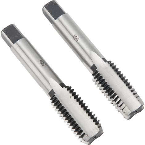 2 Stück Gewindebohrer, metrisches M20-Gewinde, gerade Nut, Kohlenstoffstahl (1/5)