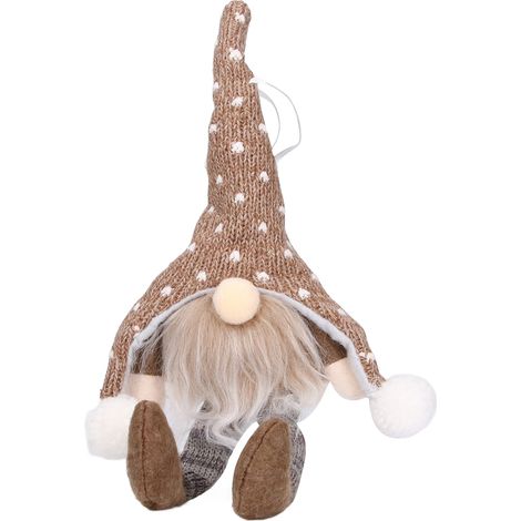 Weihnachtswichtel, beleuchtet, LED-Dekoration, Baumanhänger, Party, Zuhause, Braun, YV0036705 (1/5)