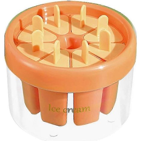 Praktische, wiederverwendbare Silikon-Eisformen zum Selbermachen, 13,2 x 13,2 x 11,2 cm, orange und grün (1/5)
