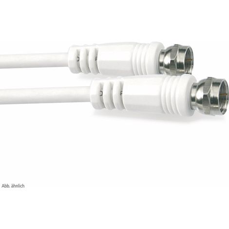 S-IMPULS SAT-Antennenanschlusskabel, 2x F-Stecker, weiß, 7,5 m, 80dB