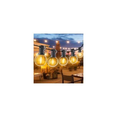 15+1 G40-Glühbirnen, warmweiße LED-Lichterkette, 9 m, IP45 wasserdicht, für den Außenbereich und festliche Anlässe (1/5)
