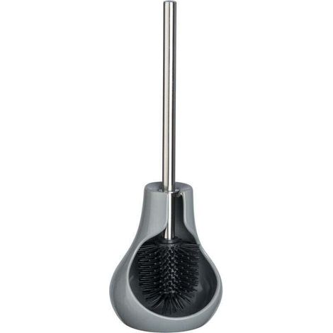 Brosse WC silicone Drop Neo, Brosse WC noire, céramique, 14x40x13,5 cm, gris