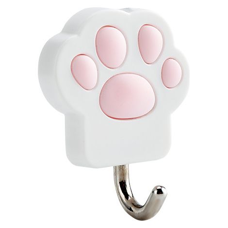 Lot de 3 crochets autocollants en forme de griffe de chat – Patère murale, sac à serviettes, porte-clés, cuillère de cuisine, spatule de salle de bain, salon, porte de plafond（Blanc） (1/5)