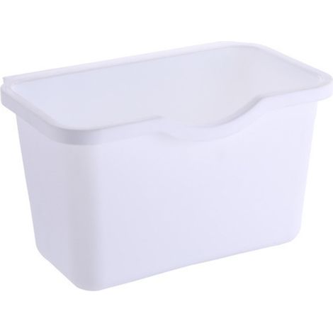 poubelle-Poubelle suspendue sans couverture de grande capacité pour cuisine et salle de bain - Design gain de place et facile à nettoyer - Plastique blanc (1/5)