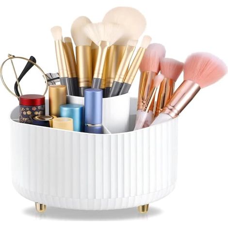 Organisateur cosmétique rotatif à 360°, organisateur de coiffeuse, organisateur de décoration de chambre, organisateur de chambre et de salle de bain (1 pièce) (1/4)