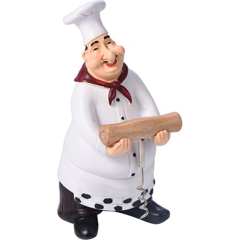Figurine Chef Vintage Décor Cuisine Mignon Ornement Résine pour Maison Restaurant E (1/5)