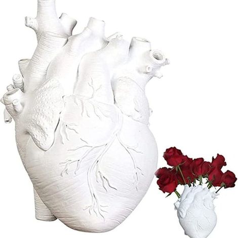 Vase en forme de cœur, pot de fleurs original en forme de cœur anatomique, ornement de bureau (1/4)