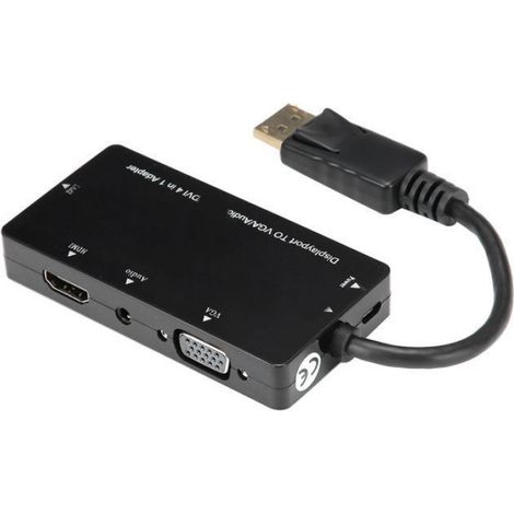 Cable adaptateur 4 en 1 DisplayPort vers HDMI/VGA/DVI/convertisseur audio multifonction ADAPTATEUR AUDIO (1/4)