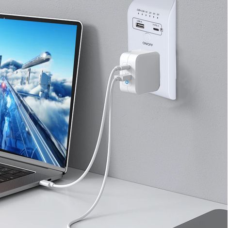 Neue USB- und Typ-C-Buchse mit Countdown-Timer, normkonform, mit intelligenter Zeitsteuerung: 230 V/16 A, 3680 W Ausgangsleistung (1/5)