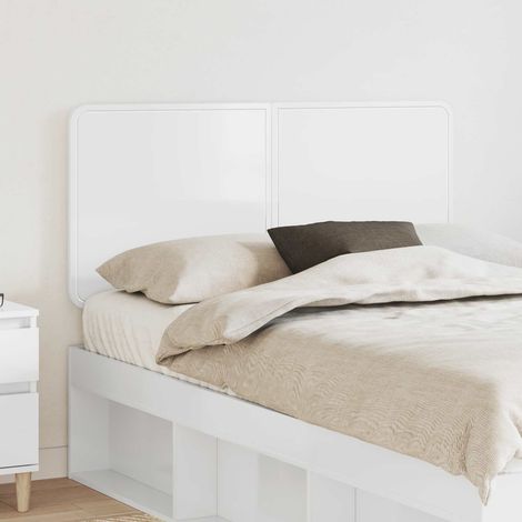 vidaXL Tête de lit Blanc Brillant Bois d'ingénierie (1/5)