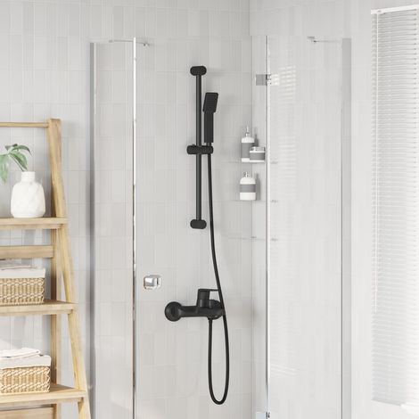 vidaXL Set di Sistema Doccia Nero 70 cm Acciaio Inox