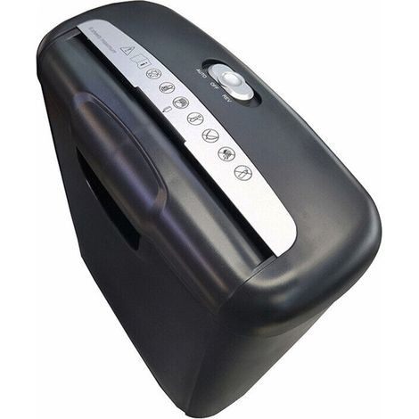 Shredder - Crosscut Paper Shredder - 6 mm Cut - 220 mm Feed Opening - 10 L Waste Bin - For Office Documents Credit Cards CDs DVDs - 6 Sheets Capacity