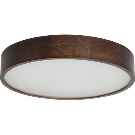 Plafonnier rond bois-verre - LED E27 - Ø475mm - Design moderne (1/3)