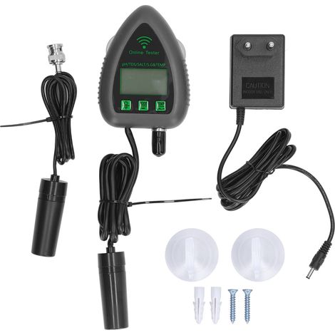 Testeur de qualité d'eau intelligent 5 en 1 : pH, TDS, sel, SG, température. Moniteur WiFi 24h pour aquarium et piscine, prise UE 230-240V. (1/5)