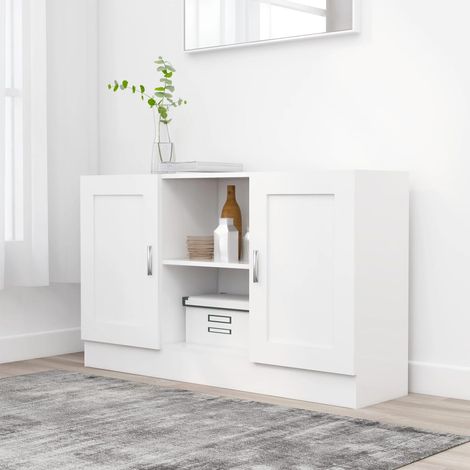 Buffet,Bahut, Meuble de Rangement pour Salon, Salle à Manger Blanc 120x30,5x70 cm Aggloméré FBV87250 (1/5)