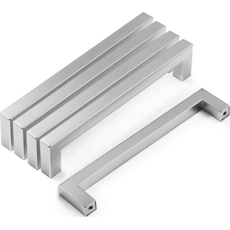 5 Pièces - Poignée Meuble - Poignée Tiroir - Acier Inoxydable 304 Entraxe 160 mm Pour Cuisine Salle De Bain Argent 16x1,6cm (1/5)
