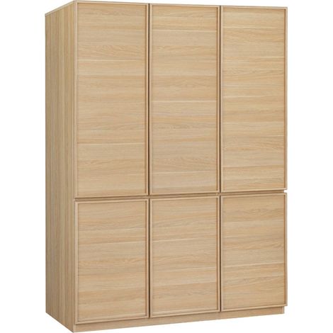 sweeek - Kleiderschrankmodul mit Holzdekor 6 Türen 1 Kleiderstange (1/5)