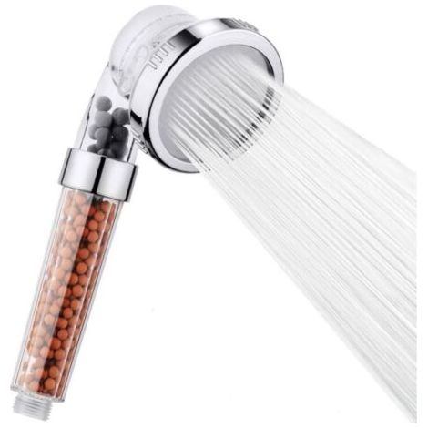 Pair Pommeau de Douche 3 Modes, Haute Pression et Filtration Anticalcaire, Économiseur d'Eau avec Filtre Remplaçable, Douche Puissante et Hygiénique pour Maison (1/5)