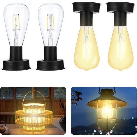 Lot de 4 ampoules solaires d'extérieur de 7 cm - Pièces de rechange pour lampes solaires de jardin - Avec ampoule LED claire - Pièces de rechange pour lampions d'extérieur - Résistantes aux (1/5)