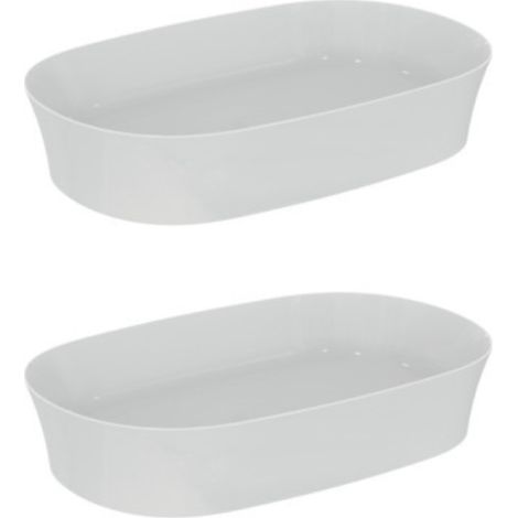 IDEAL STANDARD Conjunto de dos lavabos ovalados 60x38 cm Ipalyss sin desagüe blanco (1/2)