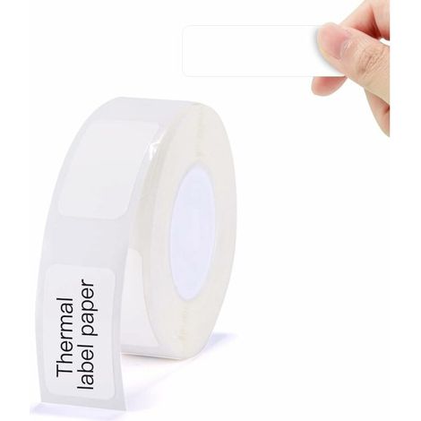 Ruban d'étiquettes autocollantes pour imprimante thermique NIIMBOT D11/D110/D101 imperméables indéchirables et faciles à remplacer Blanc 15 x 50 mm