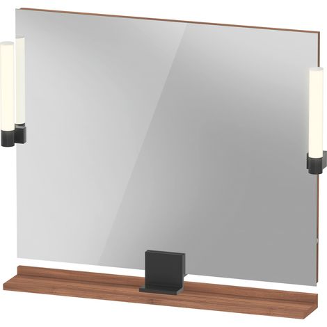 Espejo Duravit Sivida, negro diamante mate, 850x36x650mm, luz