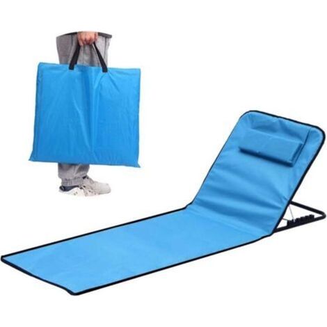 Colchoneta de playa plegable, tumbona de playa, plegable y ajustable, silla de playa plegable, asiento de playa con ángulo, portátil, para la playa, el parque y el camping. (1/5)