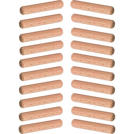 Cyclingcolors – Lot de 20 chevilles en bois hêtre 10 x 60 mm – Goujon rainuré pour assemblage meubles – Pour bois dur et teck – Colle non incluse