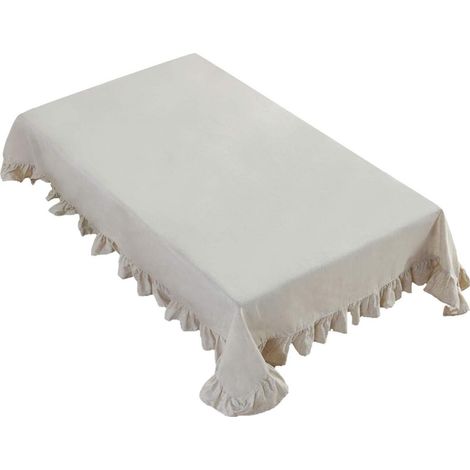 Leinentischdecke mit Lotuseffekt, pflegeleicht, waschbar, 140 x 180 cm, Beige